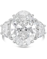 Diana M. Jewels - Diana M. Platinum 13.50 Ct. Tw. Lab-Grown Diamond Three-Stone Ring - Lyst