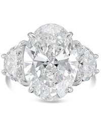Diana M. Jewels - Diana M. Platinum 13.50 Ct. Tw. Lab-Grown Diamond Three-Stone Ring - Lyst