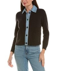 Jones New York - Petite Denim Trim Cardigan - Lyst