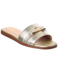 Cole Haan - Go-To Emalia Slide Bow Leather Sandal - Lyst