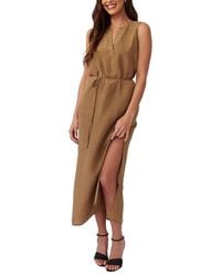 Bella Dahl - Sleeveless Belted Linen-Blend Maxi Dress - Lyst