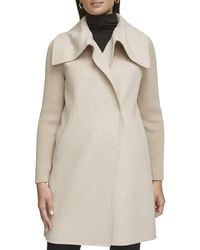 Kenneth Cole - Funnel Wool Blend Coat - Lyst
