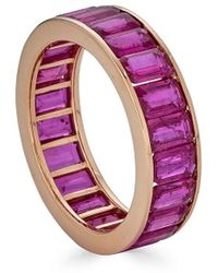 Diana M. Jewels - Fine Jewelry 18K Rose 5.98 Ct. Tw. Deep Sapphire Eternity Ring - Lyst