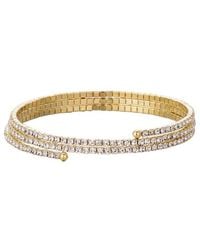 Adornia - Plated Triple Coil Crystal Tennis Stretch Bracelet - Lyst