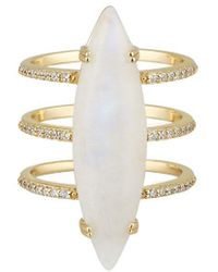 Adornia - Fine Jewelry 14k Over Silver 9.00 Ct. Tw. Moonstone Cz Ring - Lyst