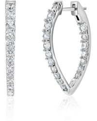 Suzy Levian CZ Jewelry - Suzy Levian Cz Hoop Earrings - Lyst