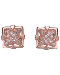 Genevive Jewelry - 18k Rose Gold Vermeil Cz Drop Earrings - Lyst