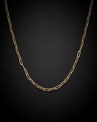 Italian Gold - 18k Paperclip Chain Necklace - Lyst