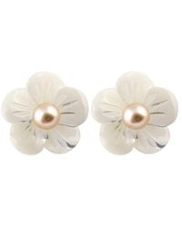 Splendid - 14k Yellow Gold 3.5-4mm Freshwater Pearl & Mother-of-pearl Studs - Lyst