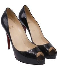 Christian Louboutin - Patent Leather Very Prive Platform Peep-Toe Pump (Authentic Pre-Loved) - Lyst