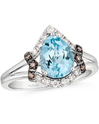 Le Vian - Le Vian 14K 1.21 Ct. Tw. Diamond & Aquamarine Eternity Ring - Lyst