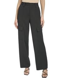 DKNY - Straight Leg Crepe Crop Pant - Lyst