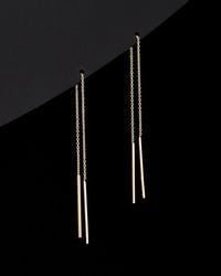 Italian Gold - 14k Bar Threader Earrings - Lyst