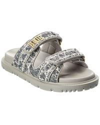 Dior - Cannage Tweed & Leather Sandal - Lyst
