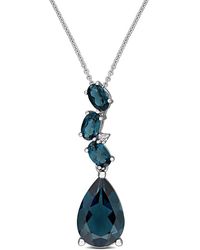 Rina Limor - 10k 4.56 Ct. Tw. Diamond & London Blue Topaz Pendant - Lyst