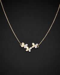 Italian Gold - 14k Two-tone Triple Butterfly Adjustable Necklace - Lyst