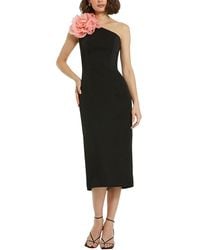 Mac Duggal - Dnu Crepe One Shoulder Midi Dress With Flower - Lyst