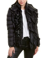 Moncler Ruffle Puffer Down Coat - Black