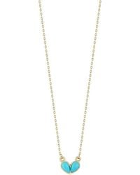 Ember Fine Jewelry - 14k Turquiose Heart Necklace - Lyst