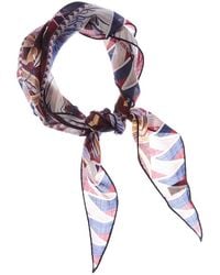 Ferragamo - Flowers & Butterflies Wool Diamond Scarf - Lyst