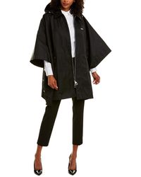 Burberry Detachable Hood Logo Applique Cape - Black