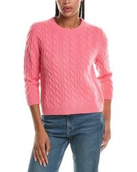 N.Peal Cashmere - Emilia Cable Round Neck 100% Cashmere Sweater - Lyst