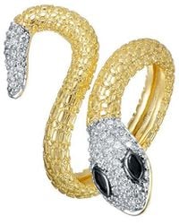 Genevive Jewelry - Rachel Glauber 14K Plated Cz Snake Design Ring - Lyst