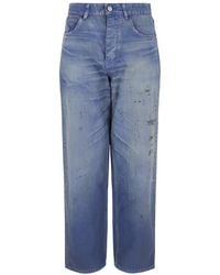 Balenciaga - Loose Fit Distressed Jeans - Lyst