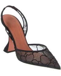 AMINA MUADDI - Holli Lace Sling 95 Mesh Pump - Lyst
