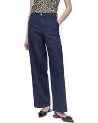 DKNY - High Rise Lexington Wide Leg Jean - Lyst