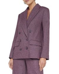 L'Agence - Colin Double Breasted Wool Blazer - Lyst