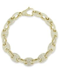 Chloe and Madison - 14k Over Silver Cz Chunky Bracelet - Lyst