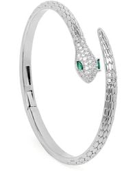 Saachi - Serpent Sparkle Hinged Cuff Bracelet - Lyst