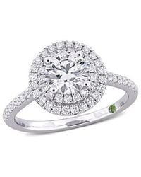 Lab Grown Diamonds - 14K 1.47 Ct. Tw. Lab Grown Diamond & Tsavorite Ring - Lyst