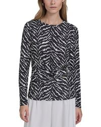 Halston - Printed Blouse - Lyst