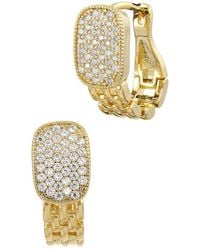 Savvy Cie - 18K Plated Cz Hoops - Lyst