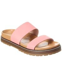 Madewell - The Charley Double-strap Leather Slide Sandal - Lyst