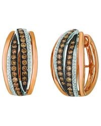 Le Vian - Chocolate Diamonds 14K 1.16 Ct. Tw. Diamond Hoop Earrings - Lyst