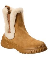 Dior - D-Racer Suede & Shearling Boot - Lyst