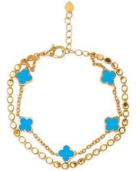 Saachi - Multi Clover Charm Bracelet - Lyst