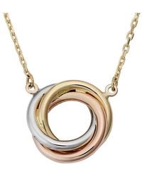 Italian Gold - 14K Tri-Tone Knot Necklace - Lyst