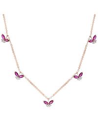 Diana M. Jewels - Fine Jewelry 18k Rose Gold 0.83 Ct. Tw. Diamond & Ruby Necklace - Lyst