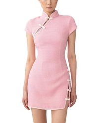 SAU LEE - Ada Tweed Mini Dress - Lyst