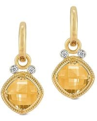 Reiss - 14k 4.14 Ct. Tw. Diamond & Citrine Earrings - Lyst