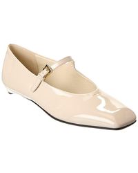 Prada - Logo Mary Jane Patent Flat - Lyst