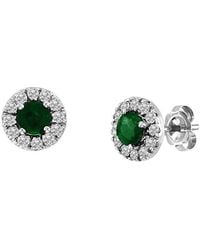 Diana M. Jewels - Fine Jewelry 14k 0.88 Ct. Tw. Diamond & Sapphire Halo Earrings - Lyst