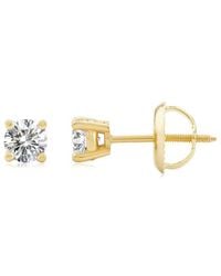 MaxColor - Solitaire 0.50 Ct. Tw. Lab-Grown Diamond 18K Earrings - Lyst