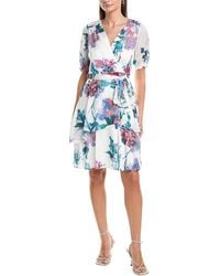 Tahari - Short Sleeve Mini Dress - Lyst