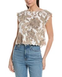 Ellen Tracy - Scalloped Trim Top - Lyst