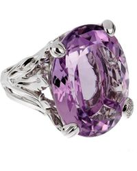 Dior - Dior 18K 44.62 Ct. Tw. Diamond & Amethyst Cocktail Ring (Authentic Pre-Owned) - Lyst